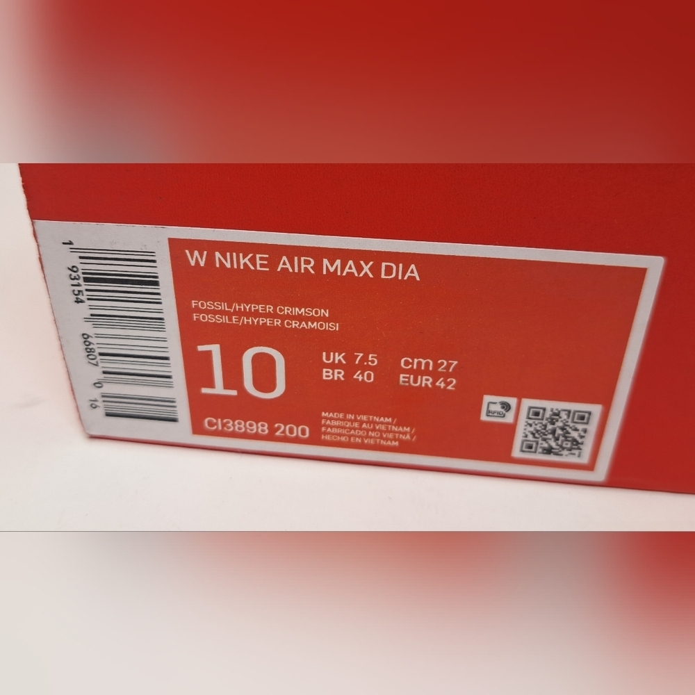 Nike Women's Air Max Dia Running Shoes Fitness CI3898 Fossil/Hyper Crimson 10 US - Picture 13 of 14